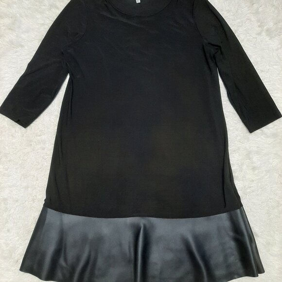 Annalee + Hope Women’s S Dress USA Faux Leather Drop Waist Edgy Moto Classy Size - Picture 2 of 8